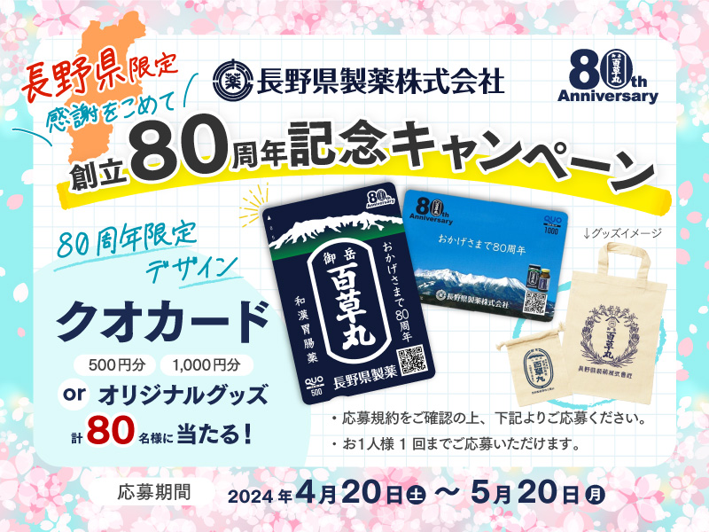 おかげさまで創立80周年プレゼントキャンペーン